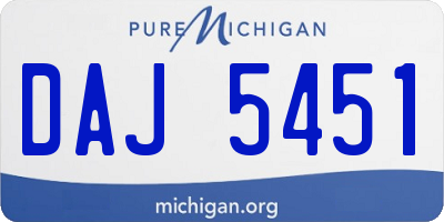 MI license plate DAJ5451