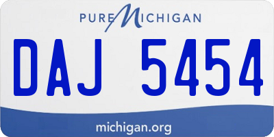 MI license plate DAJ5454
