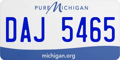 MI license plate DAJ5465