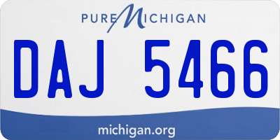 MI license plate DAJ5466
