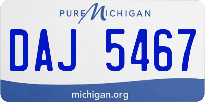 MI license plate DAJ5467