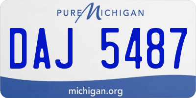 MI license plate DAJ5487