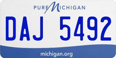 MI license plate DAJ5492