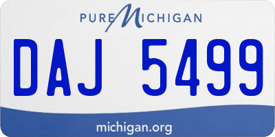 MI license plate DAJ5499