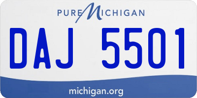 MI license plate DAJ5501