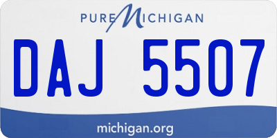 MI license plate DAJ5507