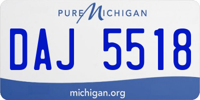 MI license plate DAJ5518