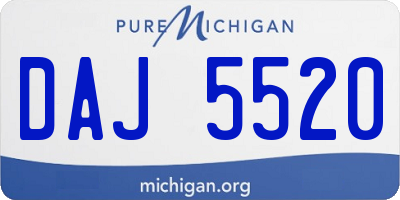 MI license plate DAJ5520