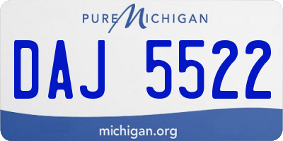 MI license plate DAJ5522