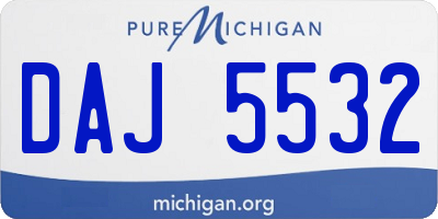 MI license plate DAJ5532