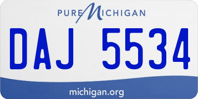 MI license plate DAJ5534