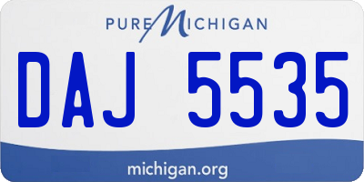 MI license plate DAJ5535