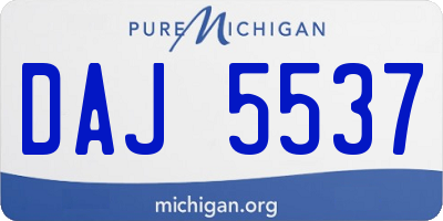 MI license plate DAJ5537