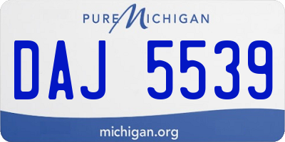 MI license plate DAJ5539