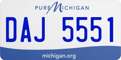 MI license plate DAJ5551