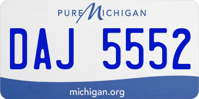 MI license plate DAJ5552