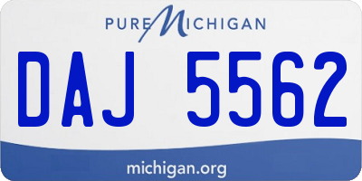 MI license plate DAJ5562