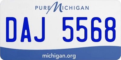 MI license plate DAJ5568