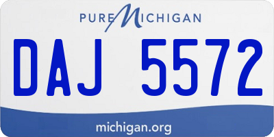 MI license plate DAJ5572