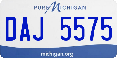 MI license plate DAJ5575