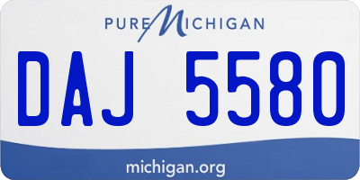 MI license plate DAJ5580