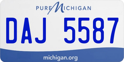 MI license plate DAJ5587