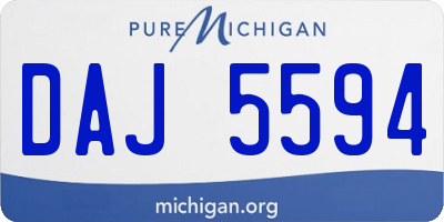 MI license plate DAJ5594