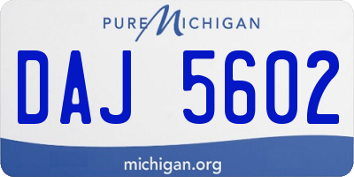 MI license plate DAJ5602