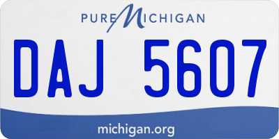 MI license plate DAJ5607