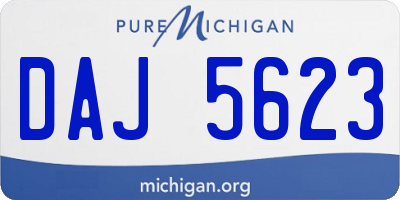 MI license plate DAJ5623