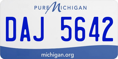 MI license plate DAJ5642