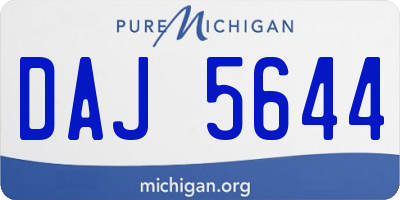 MI license plate DAJ5644