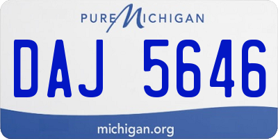 MI license plate DAJ5646