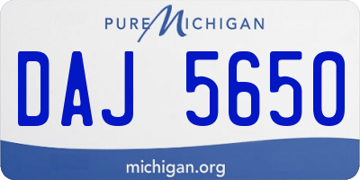 MI license plate DAJ5650