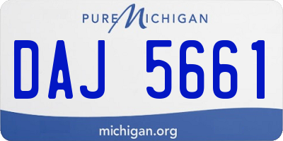 MI license plate DAJ5661