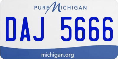 MI license plate DAJ5666
