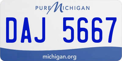 MI license plate DAJ5667