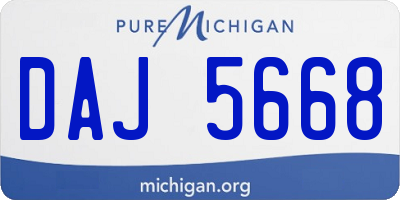 MI license plate DAJ5668