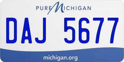 MI license plate DAJ5677