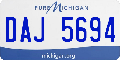 MI license plate DAJ5694