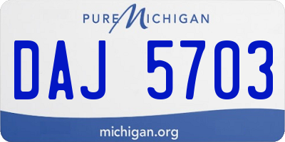 MI license plate DAJ5703