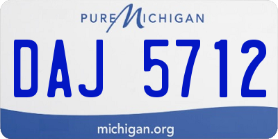 MI license plate DAJ5712