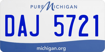 MI license plate DAJ5721