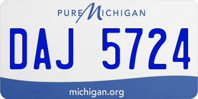 MI license plate DAJ5724