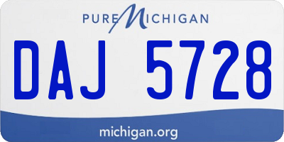 MI license plate DAJ5728