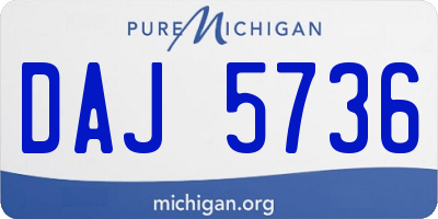 MI license plate DAJ5736