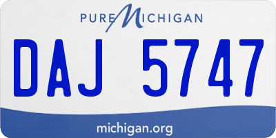 MI license plate DAJ5747