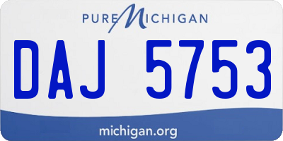 MI license plate DAJ5753
