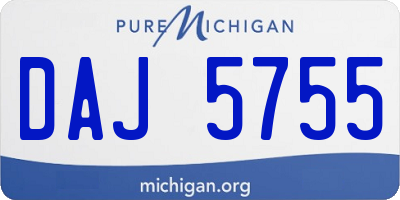 MI license plate DAJ5755
