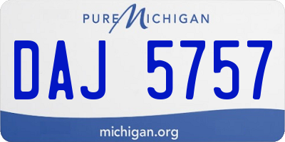 MI license plate DAJ5757